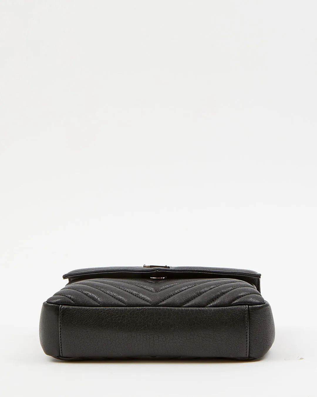 Saint Laurent Black Chevron Medium Monogram Collège Bag