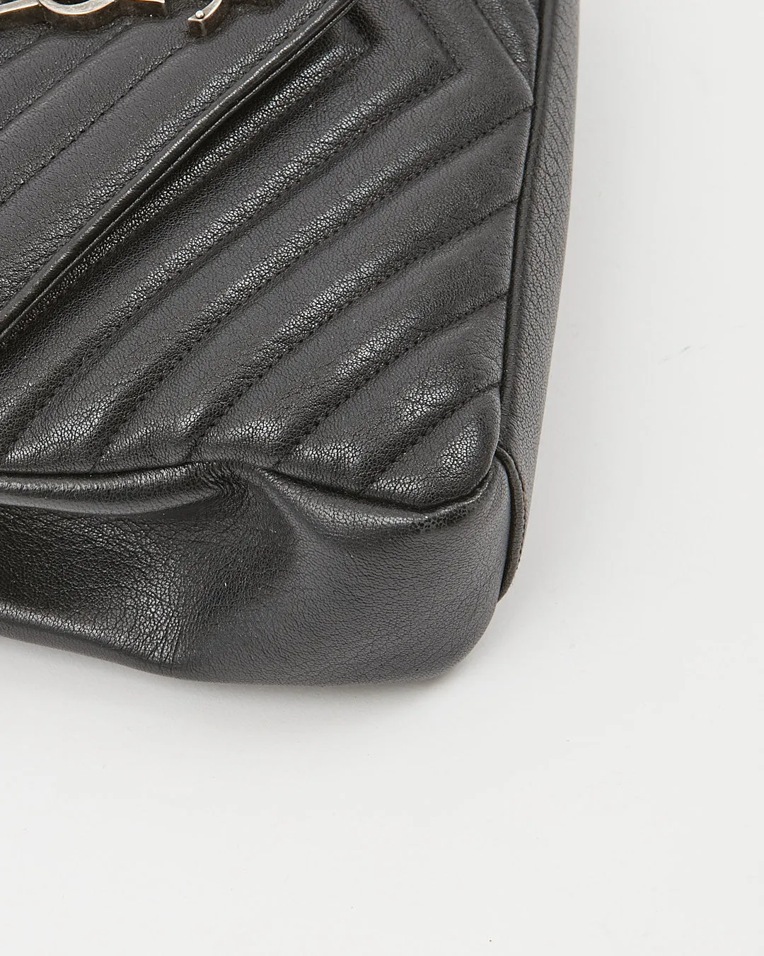 Saint Laurent Black Chevron Medium Monogram Collège Bag