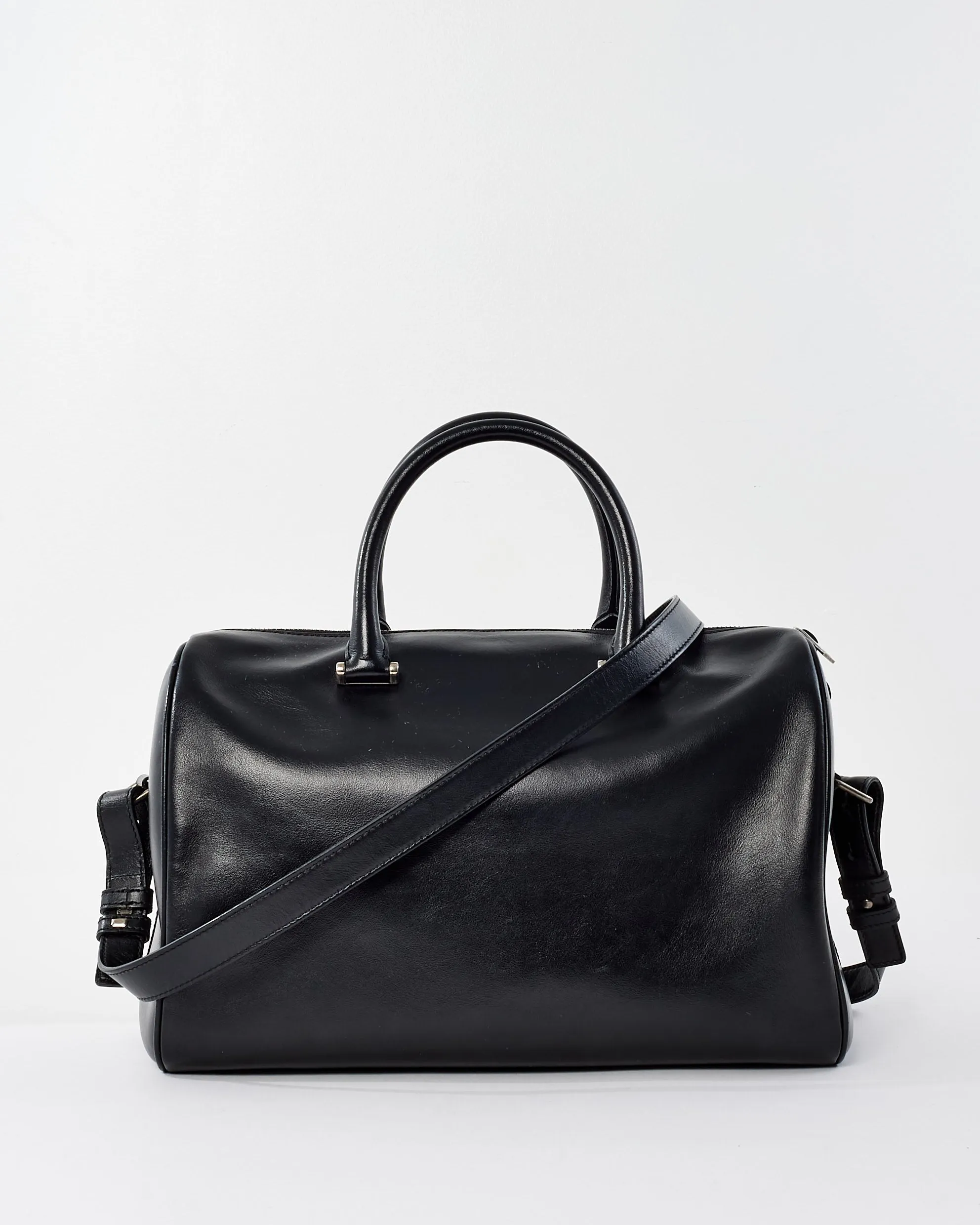 Saint Laurent Black Leather Studded Medium Duffle Bag