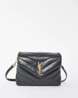 Saint Laurent Black Leather Toy LouLou Crossbody Bag GHW