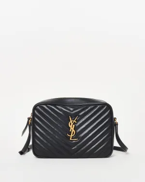Saint Laurent Black Matelassé Leather GHW Lou Camera Bag
