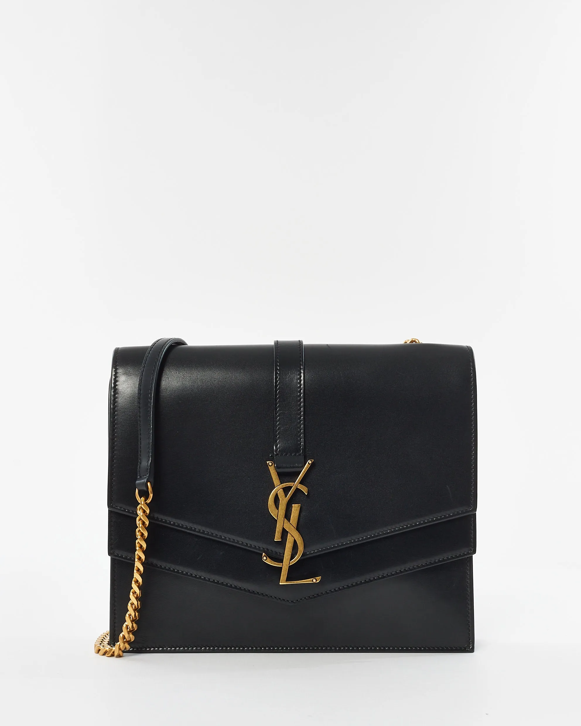 Saint Laurent Black Smooth Calfskin Leather Medium Sulpice Shoulder Bag