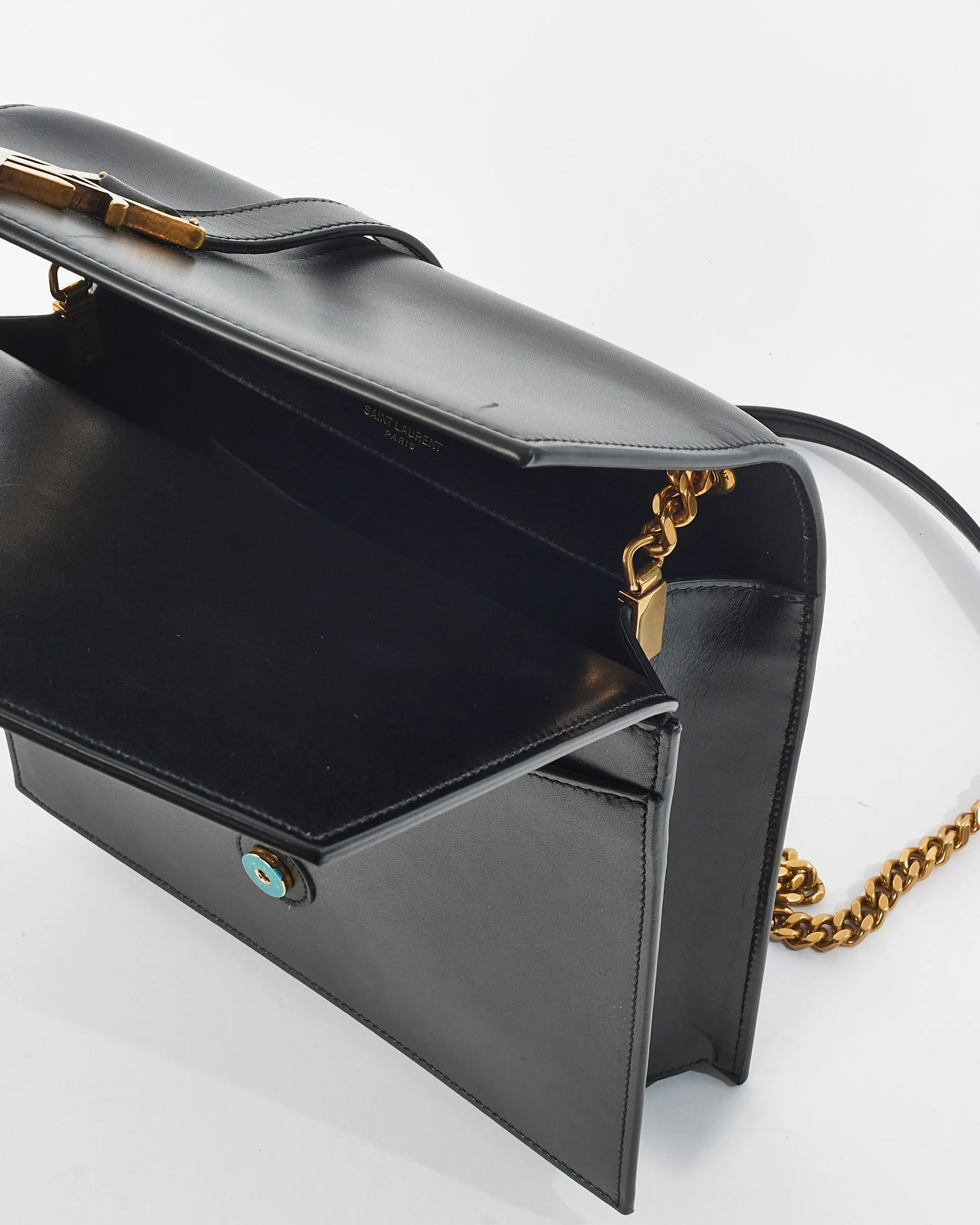 Saint Laurent Black Smooth Calfskin Leather Medium Sulpice Shoulder Bag
