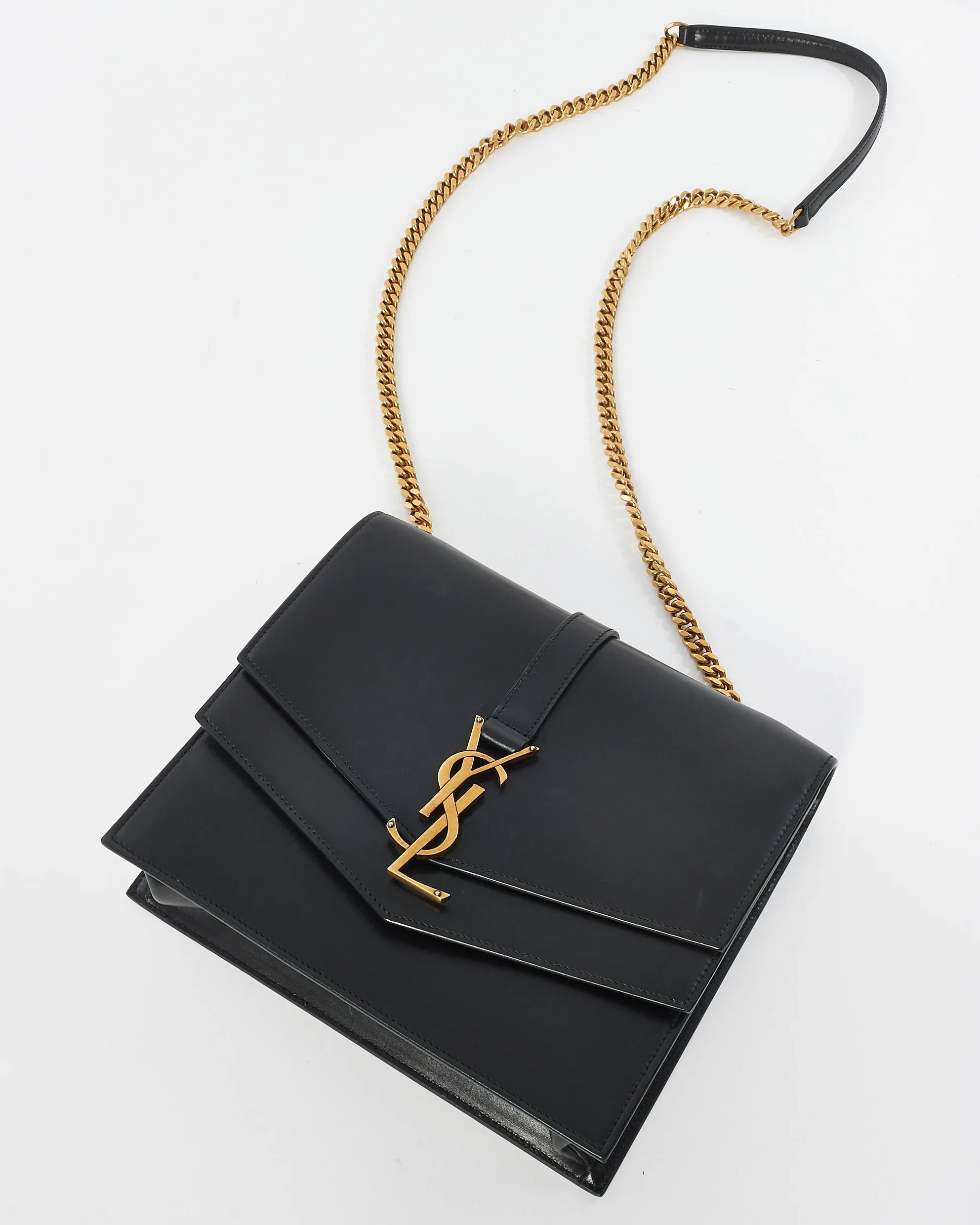 Saint Laurent Black Smooth Calfskin Leather Medium Sulpice Shoulder Bag