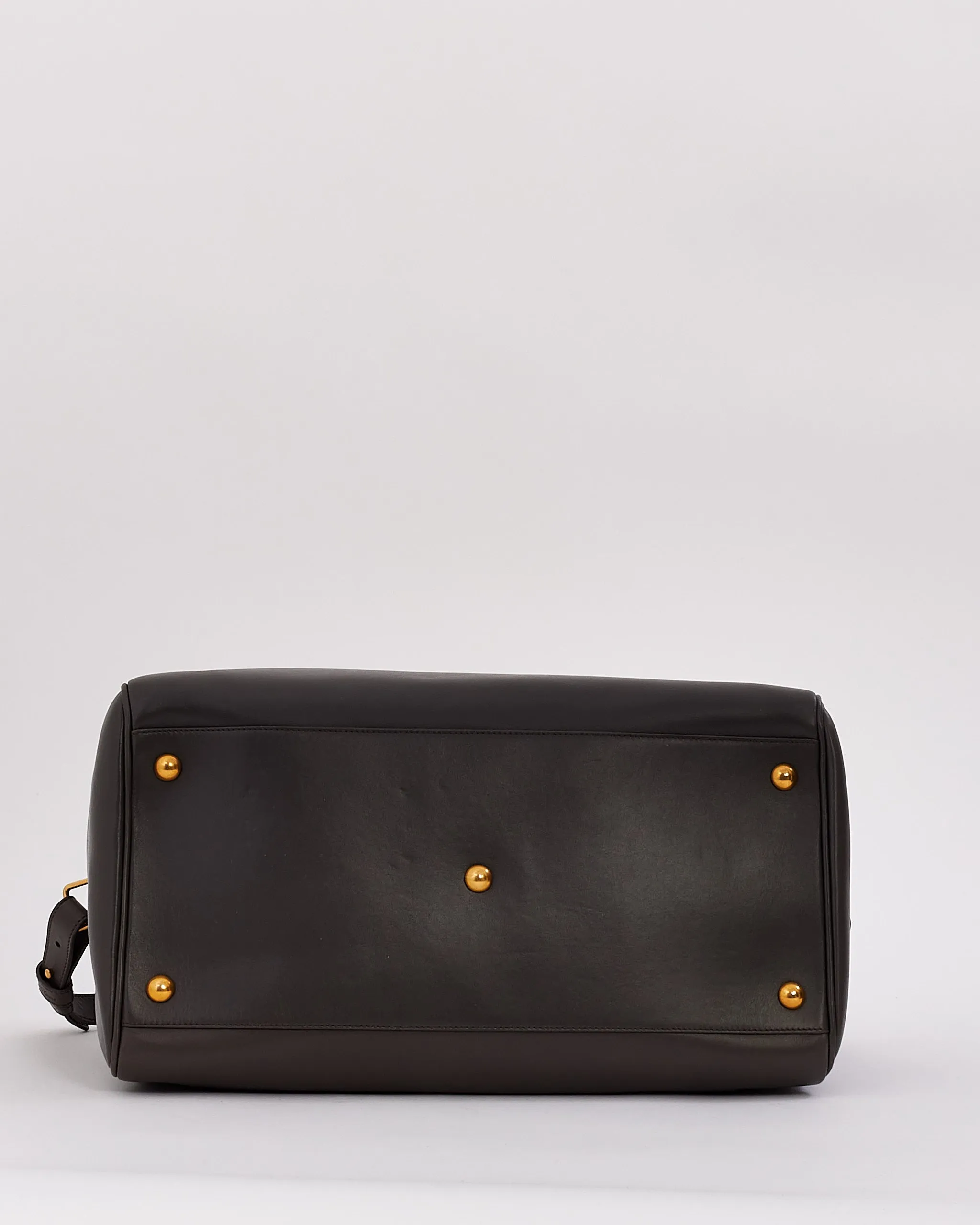 Saint Laurent Grey Leather Classic Duffel 6 Bag