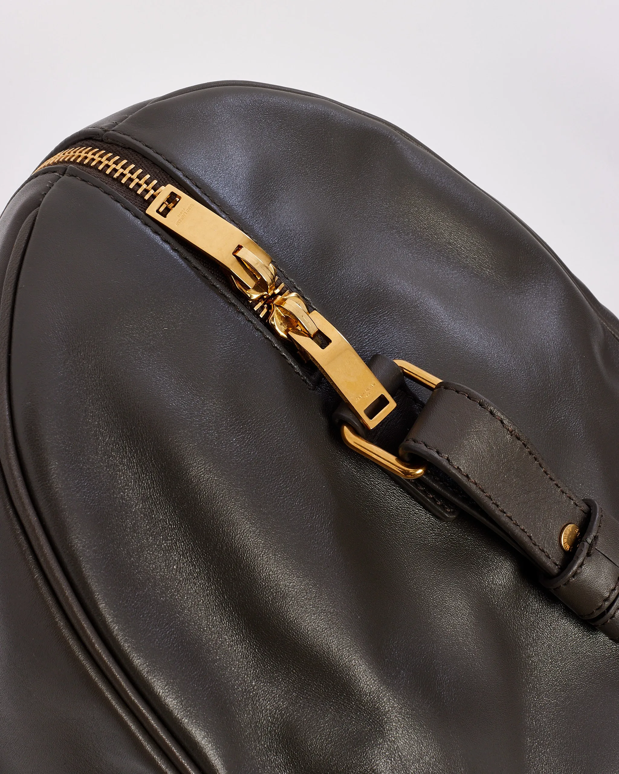 Saint Laurent Grey Leather Classic Duffel 6 Bag
