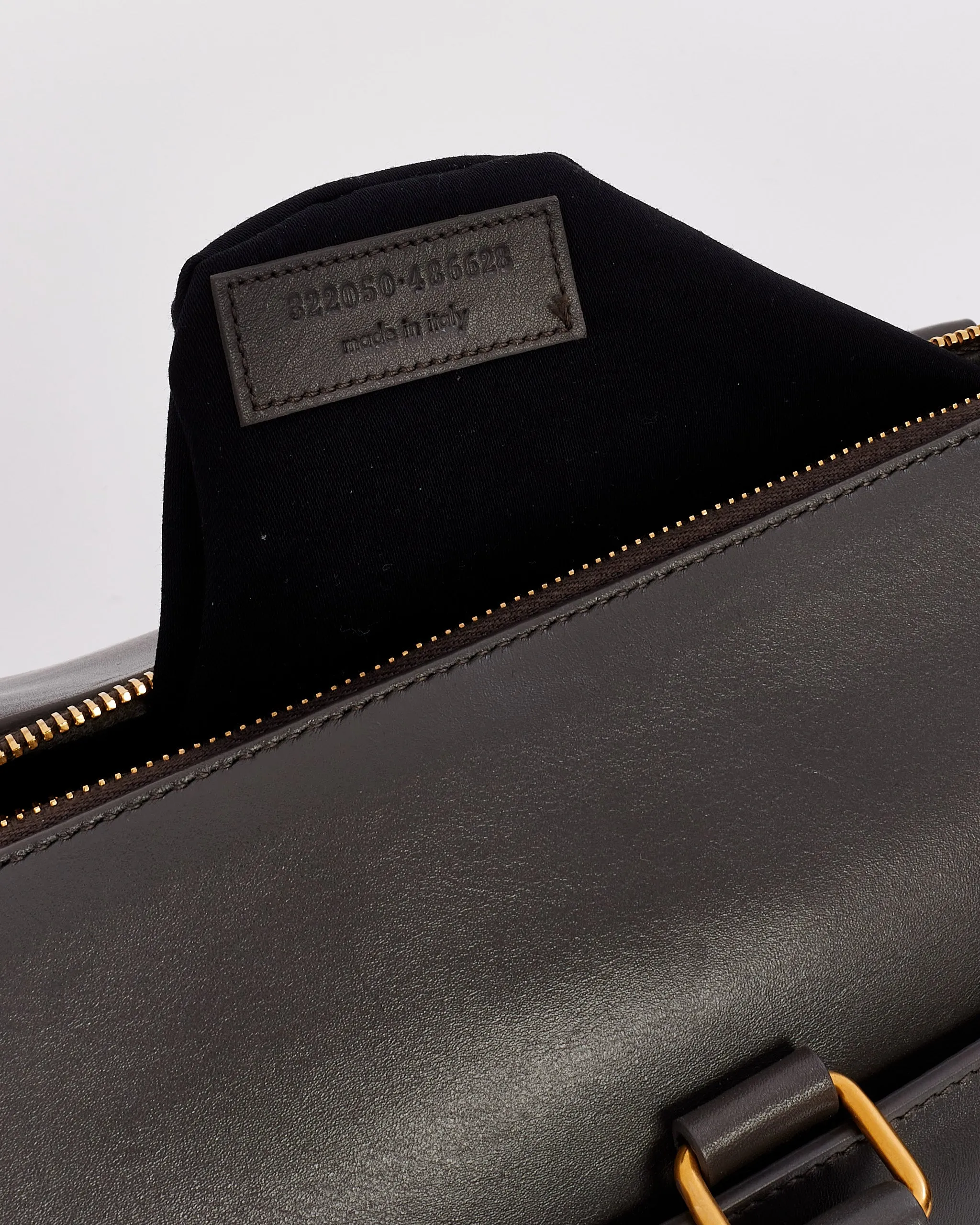 Saint Laurent Grey Leather Classic Duffel 6 Bag