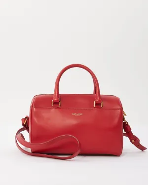 Saint Laurent Red Leather Classic Baby Duffle Bag
