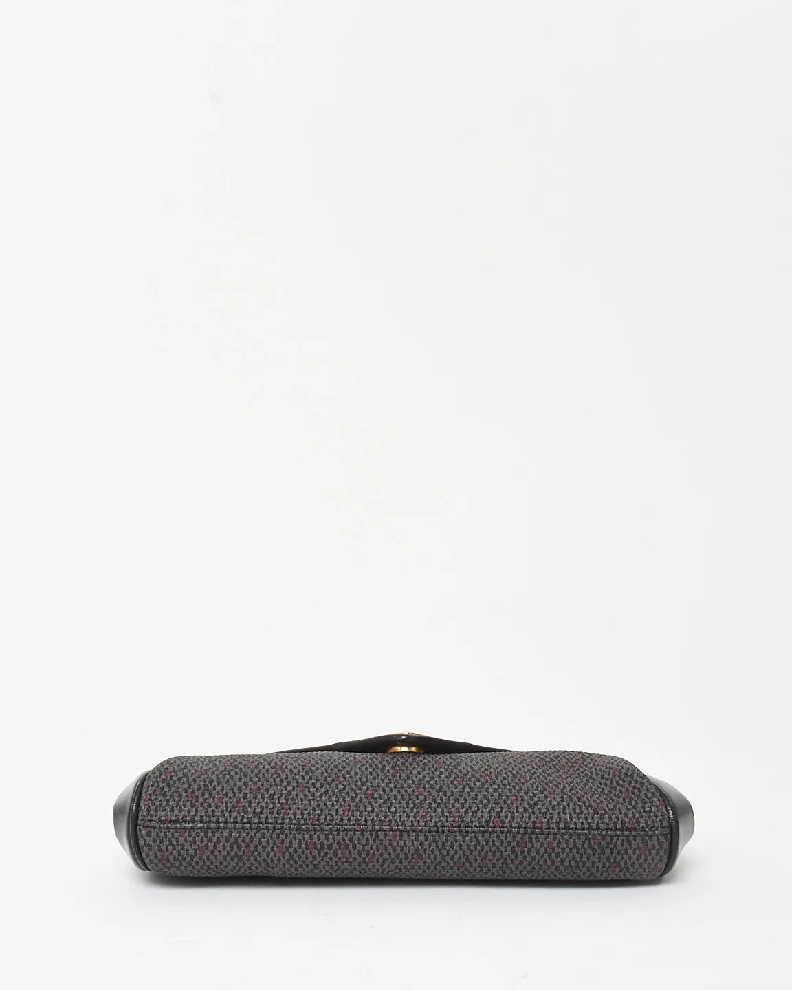 Saint Laurent Vintage Dark Brown & Black Canvas Clutch