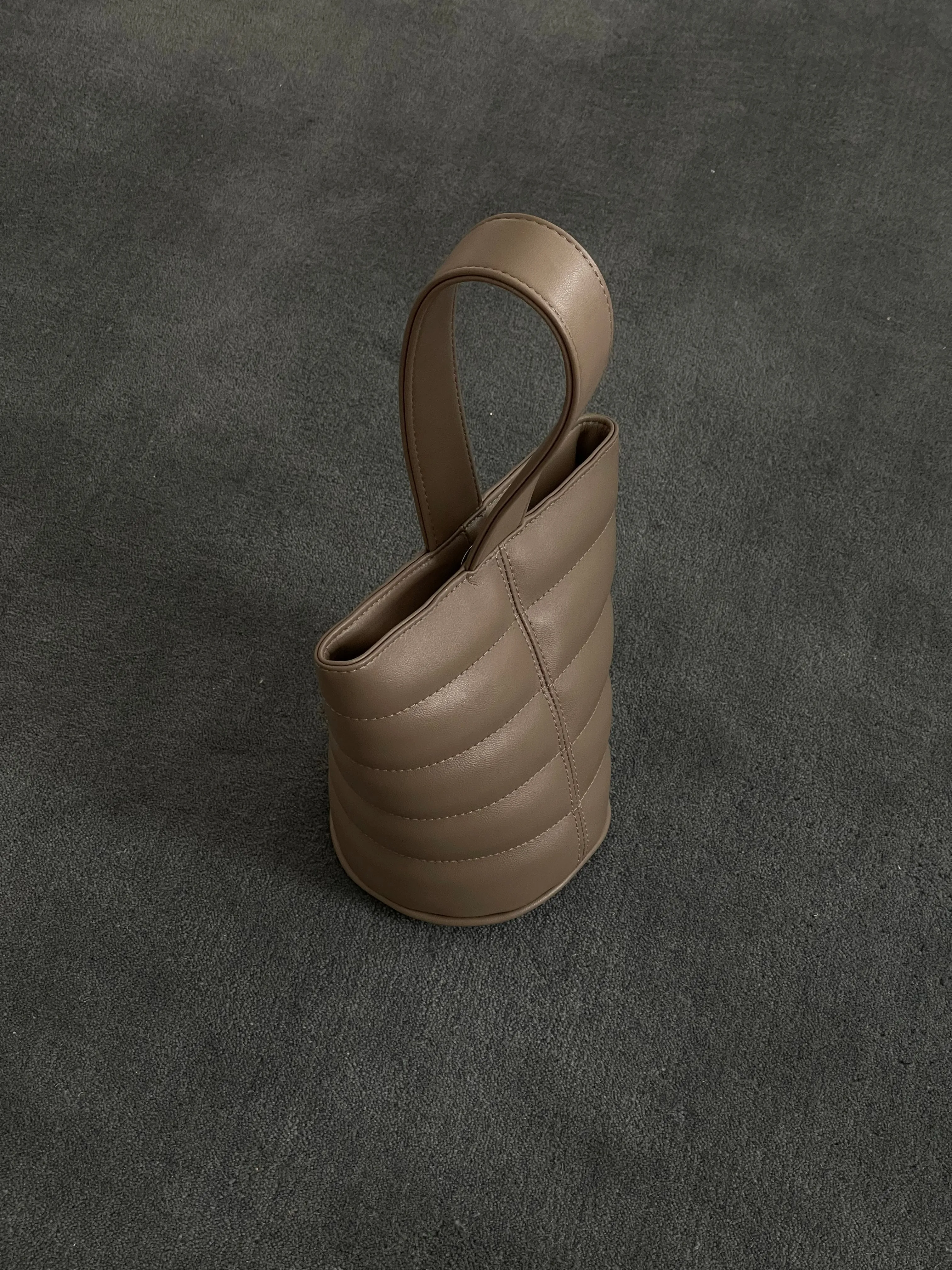 Sample Quilted Mini Bucket Bag • Elephant