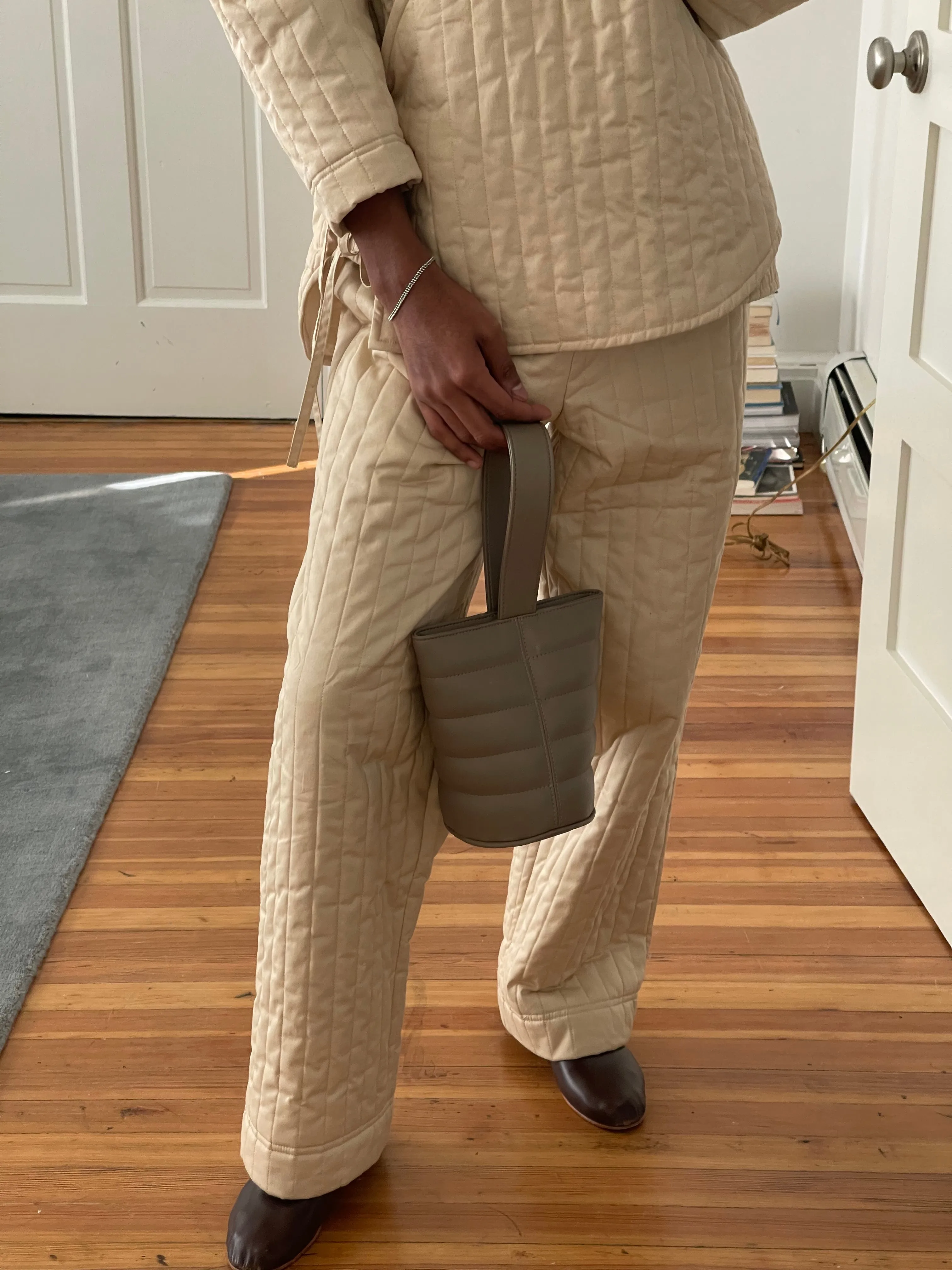 Sample Quilted Mini Bucket Bag • Elephant
