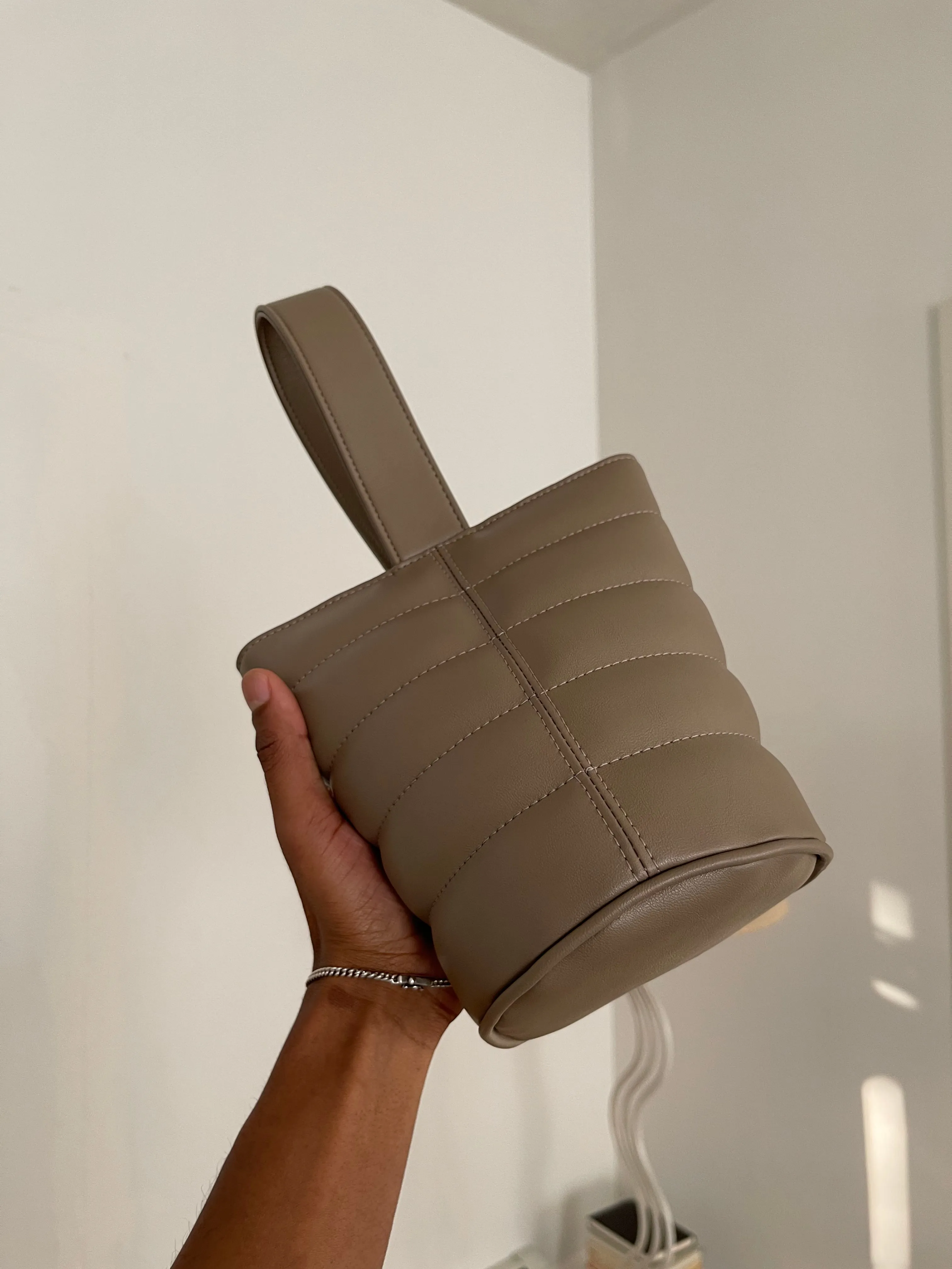 Sample Quilted Mini Bucket Bag • Elephant