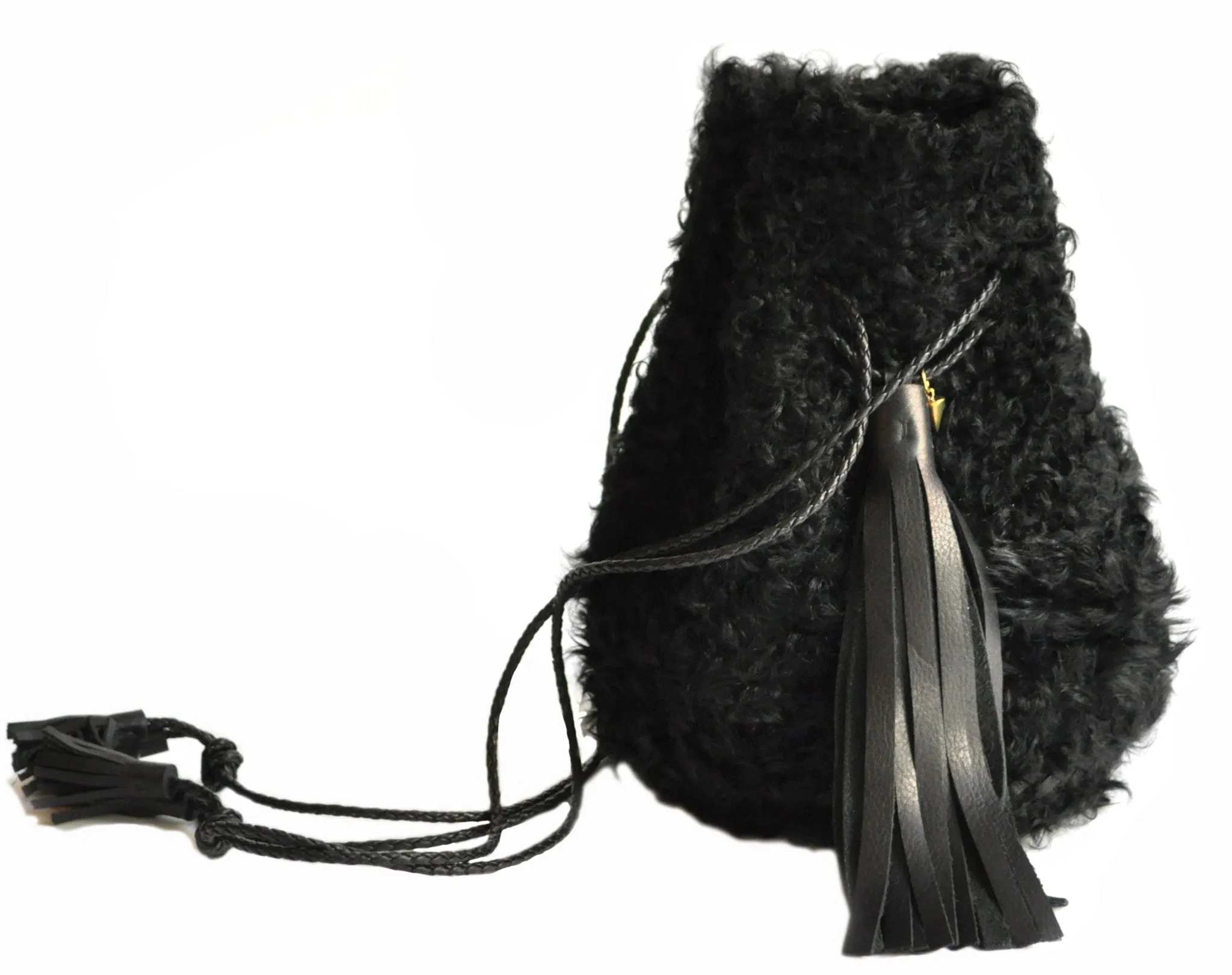 Shearling Curl Bullet Bag