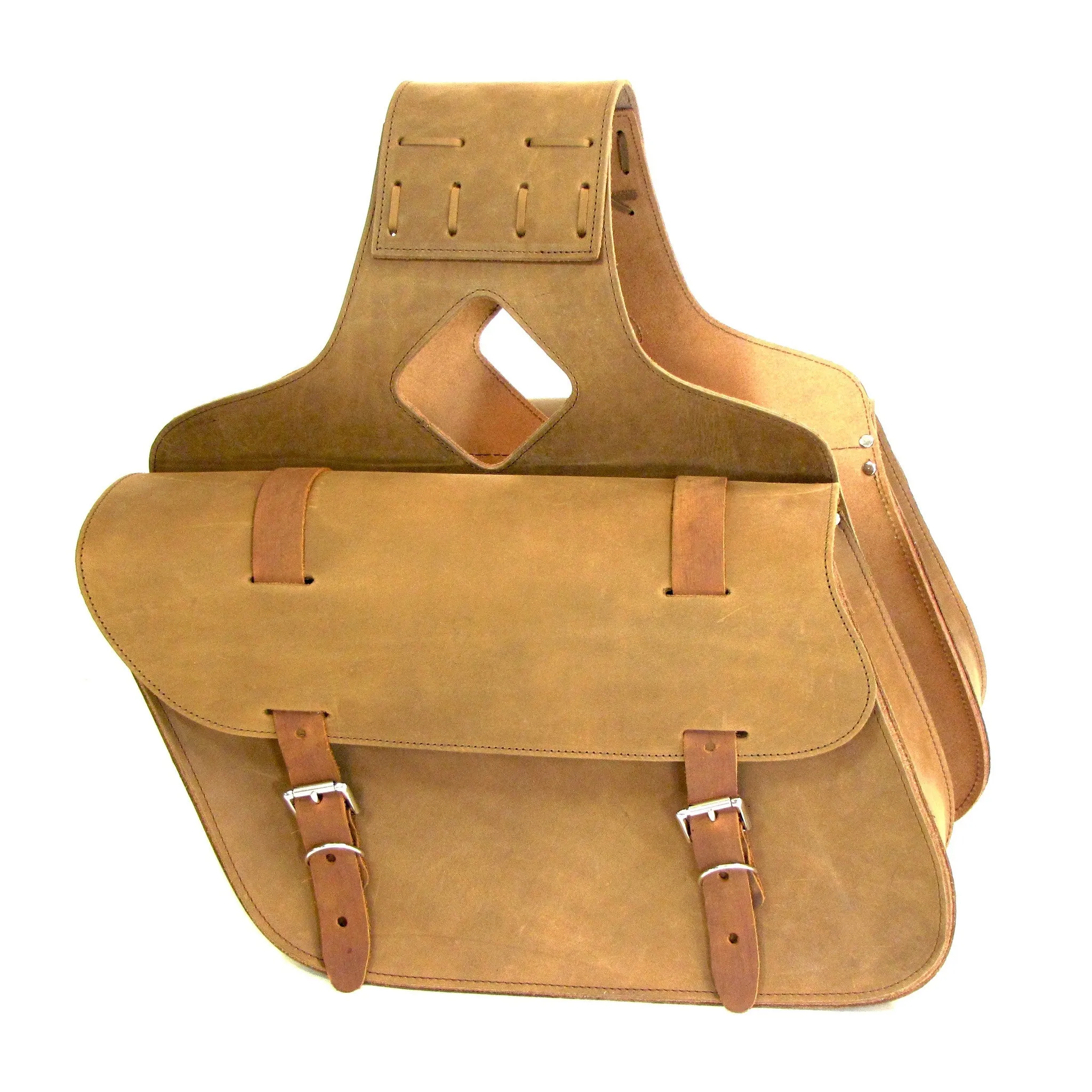 Slanted Saddlebag- Plain Brown