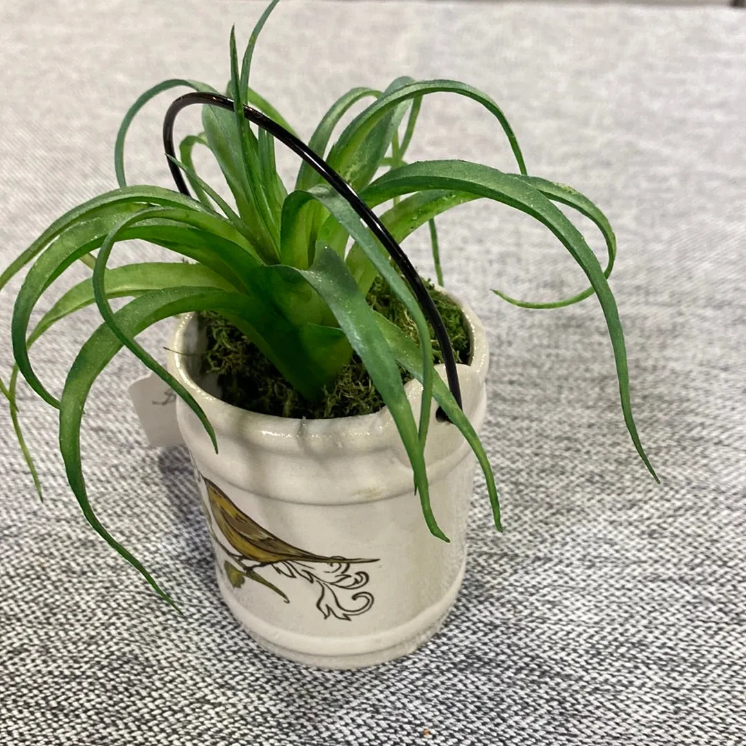 Small Bird Bucket Flower Pot