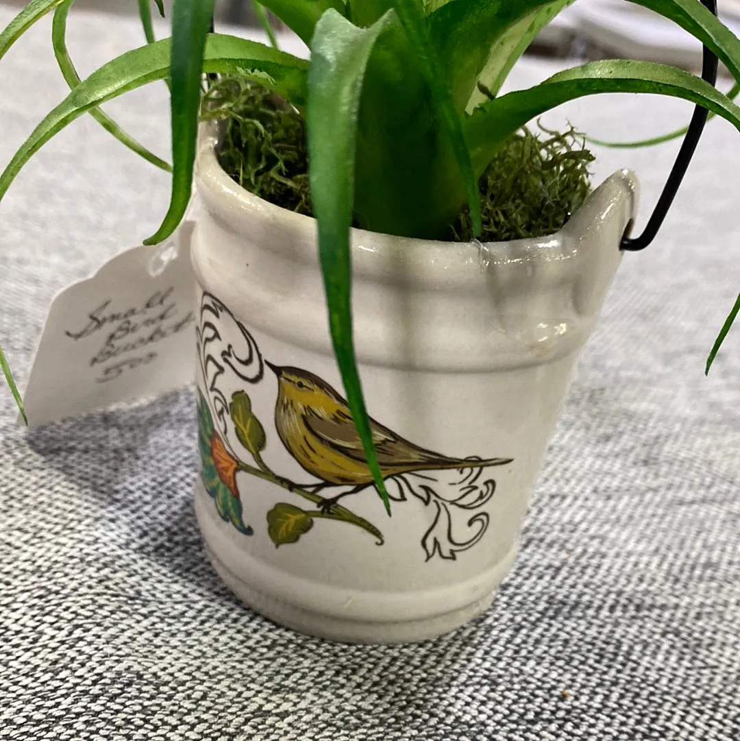 Small Bird Bucket Flower Pot