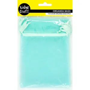 SMALL ORGANZA BAG MINT 17CMX12.5CM 5PC