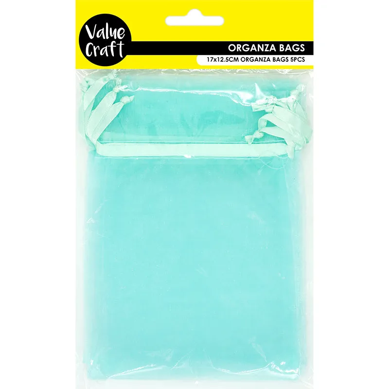 SMALL ORGANZA BAG MINT 17CMX12.5CM 5PC