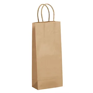 SOMI KBH53513, Bag Paper Handle Twisted 5.5"x3.25"x13", Kraft 100gsm, 18LBS, BROWN, 250 PER PACK