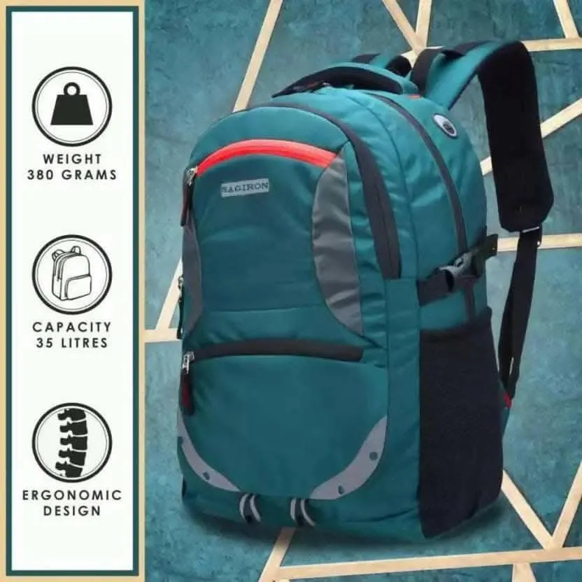 Spacy Unisex Laptop Backpack | 35L | Blue | Rain Cover