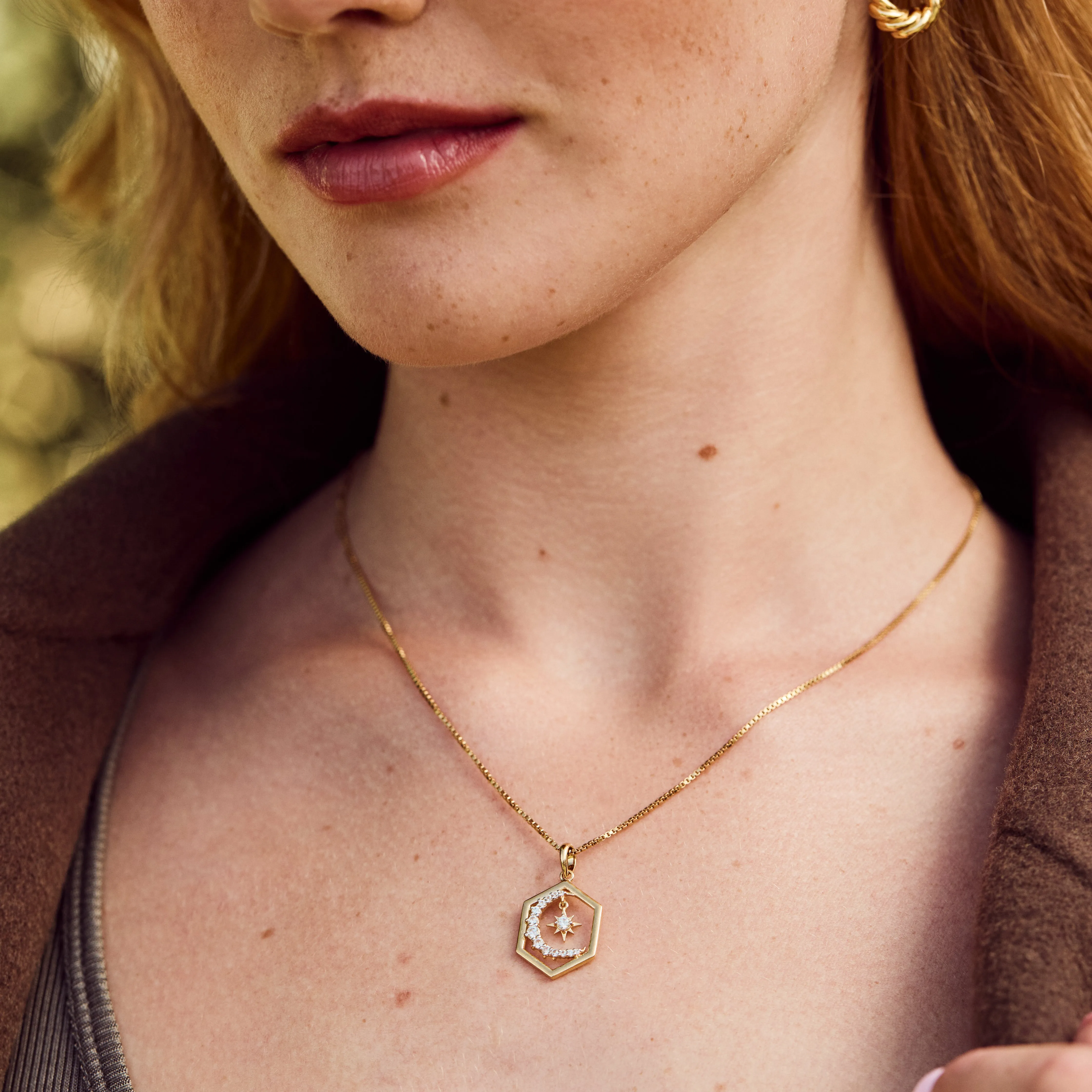 Starlight Moon Pendant Necklace