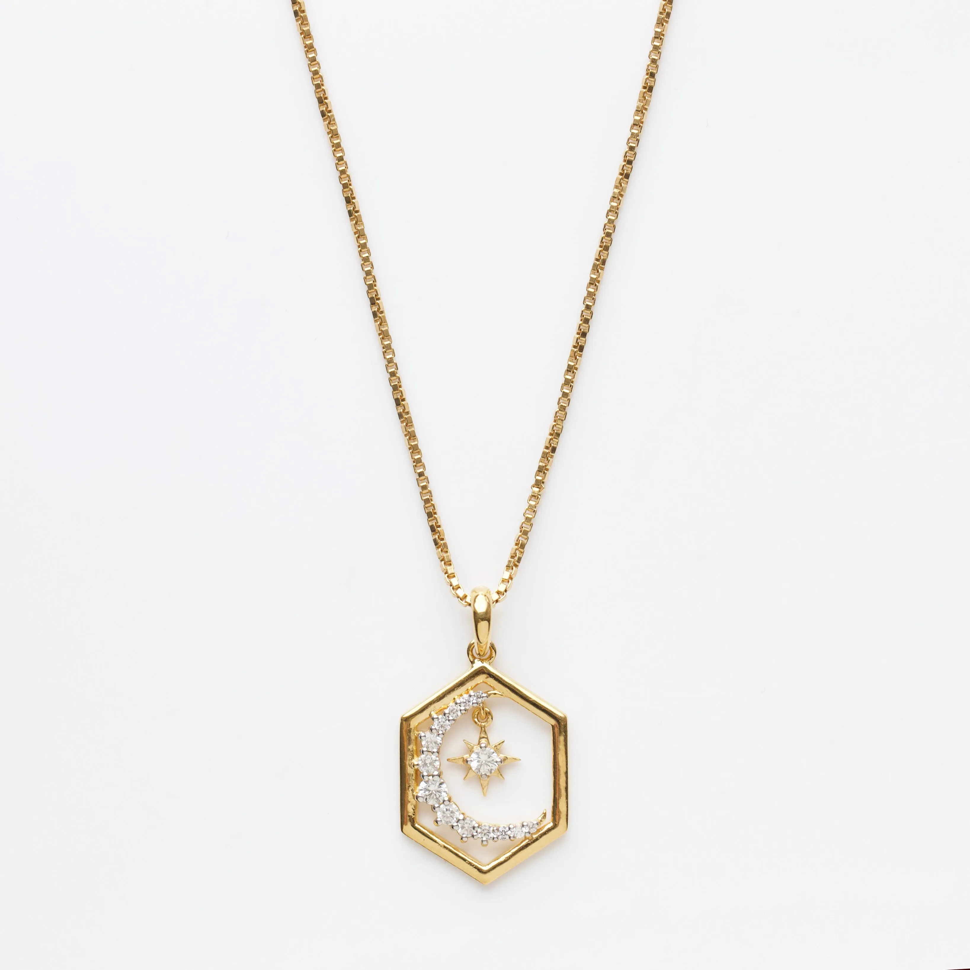 Starlight Moon Pendant Necklace