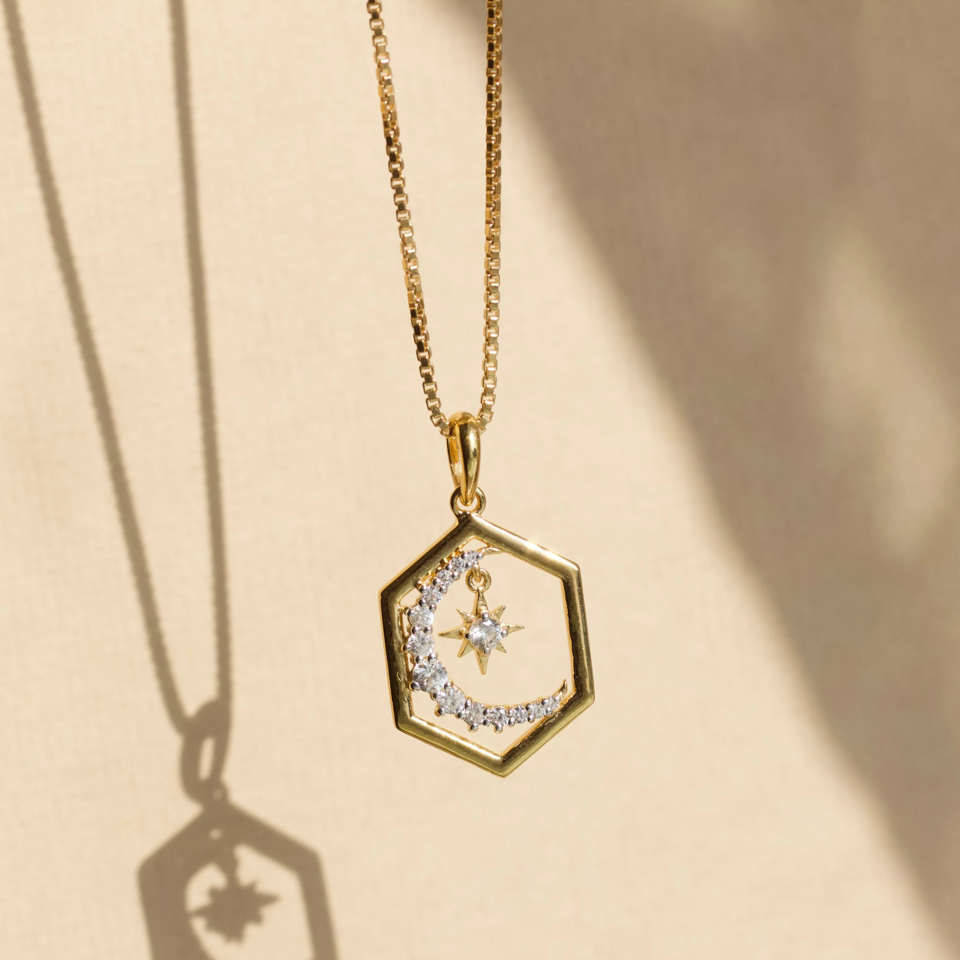 Starlight Moon Pendant Necklace