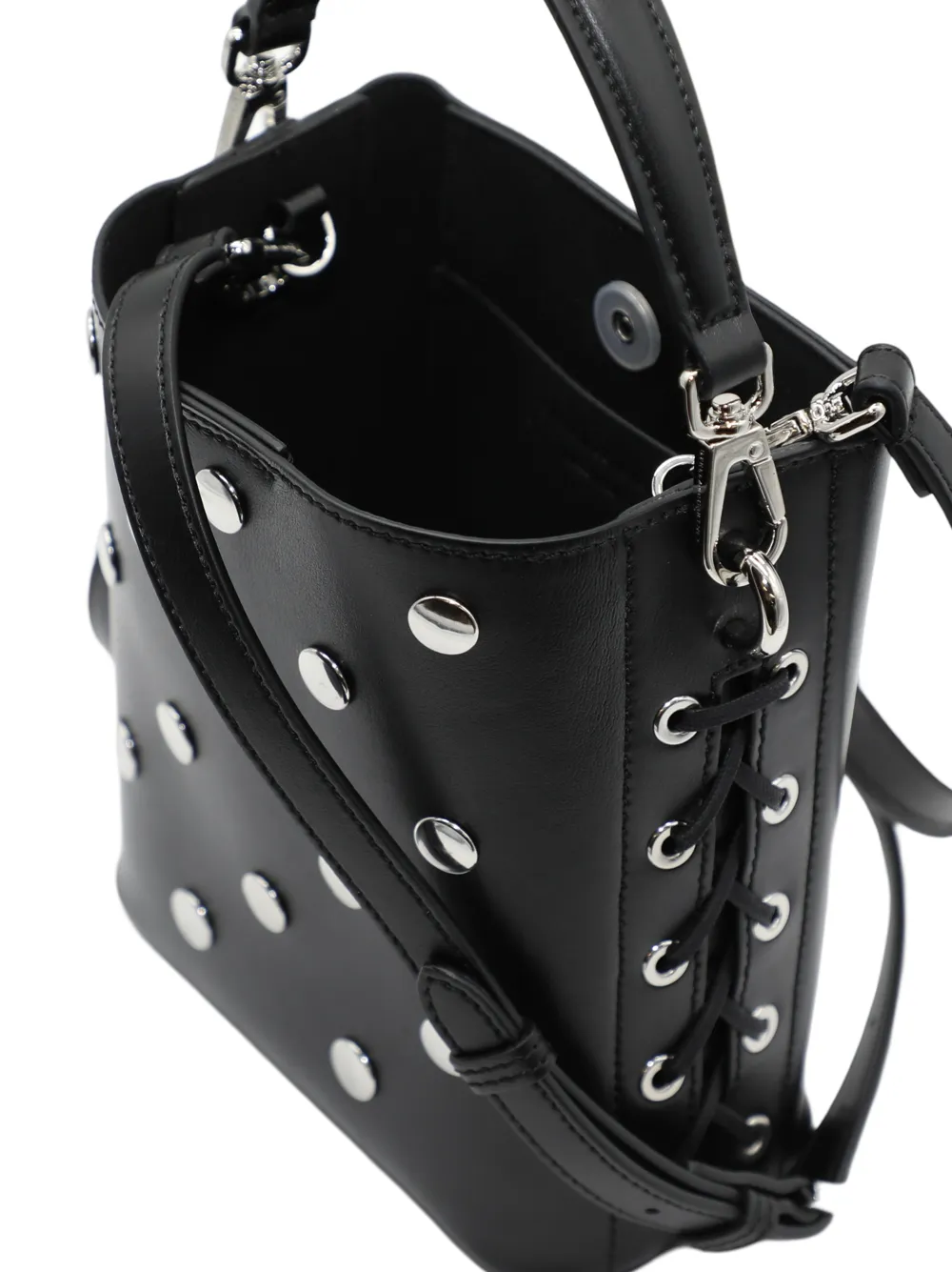 Stella McCartney All-Over Studded Alter Mat Bucket Bag in Black