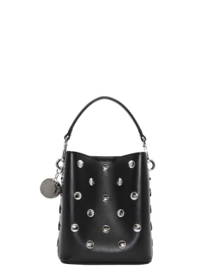 Stella McCartney All-Over Studded Alter Mat Bucket Bag in Black