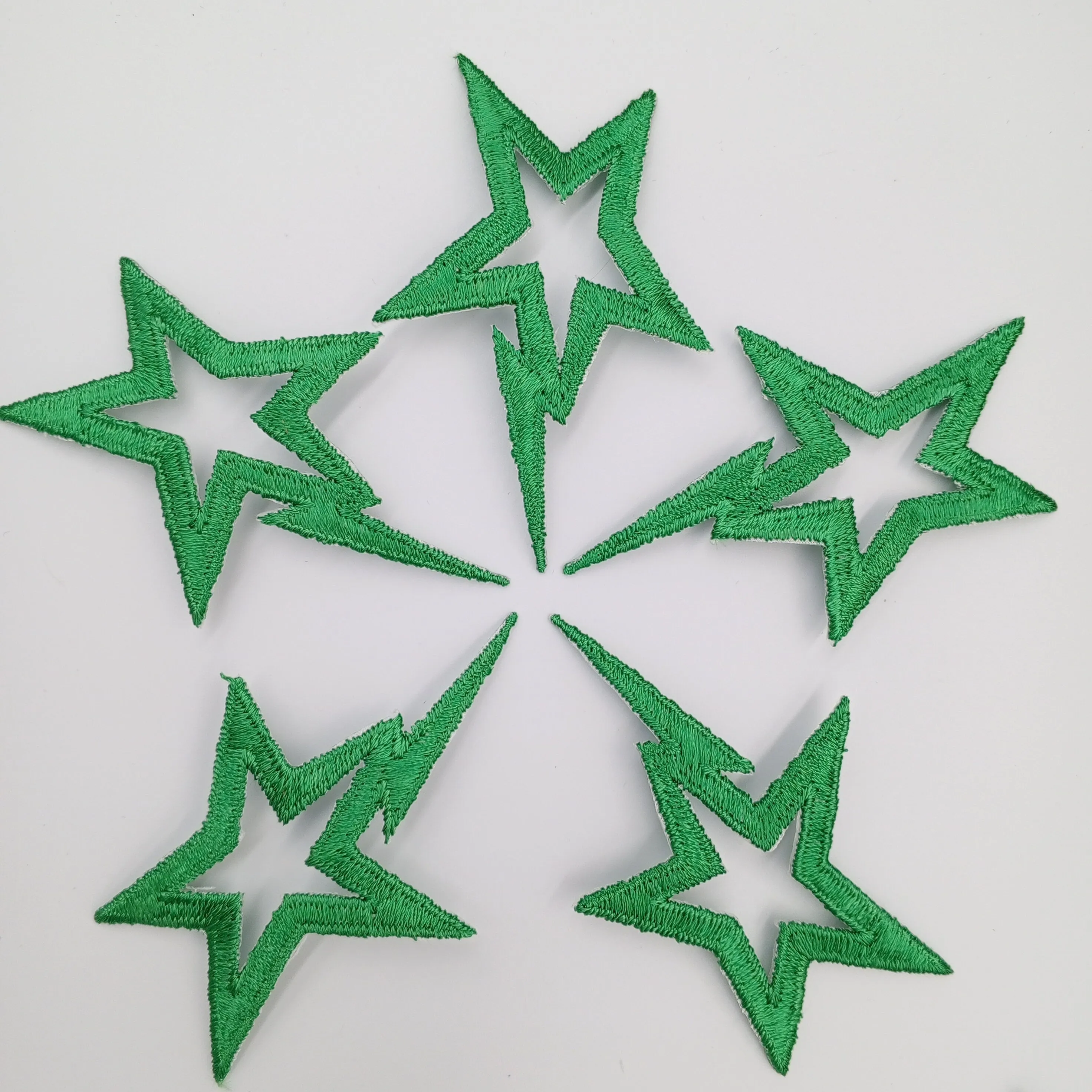 Streaking Stars Iron on Patch Green Shooting Star appliques VINTAGE Patches for T-Shirts, Jeans, Bags, Creative DIY Scrapbook Layouts #603