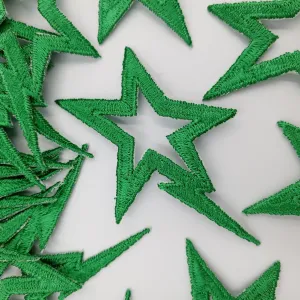 Streaking Stars Iron on Patch Green Shooting Star appliques VINTAGE Patches for T-Shirts, Jeans, Bags, Creative DIY Scrapbook Layouts #603