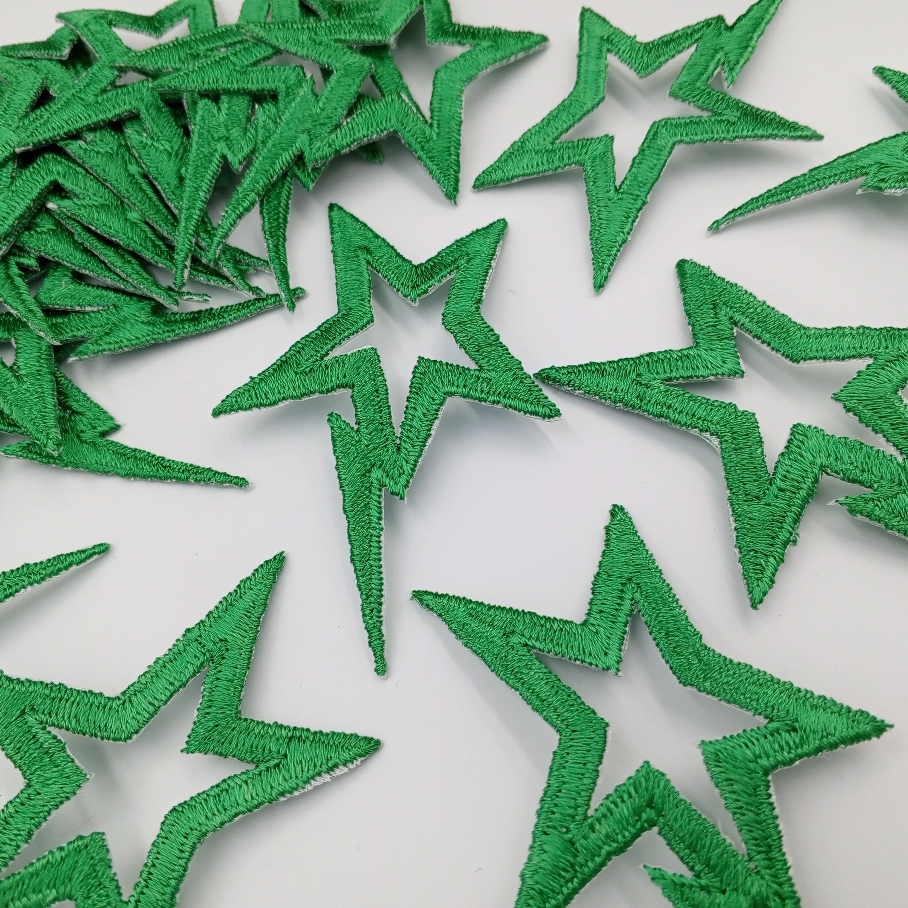 Streaking Stars Iron on Patch Green Shooting Star appliques VINTAGE Patches for T-Shirts, Jeans, Bags, Creative DIY Scrapbook Layouts #603