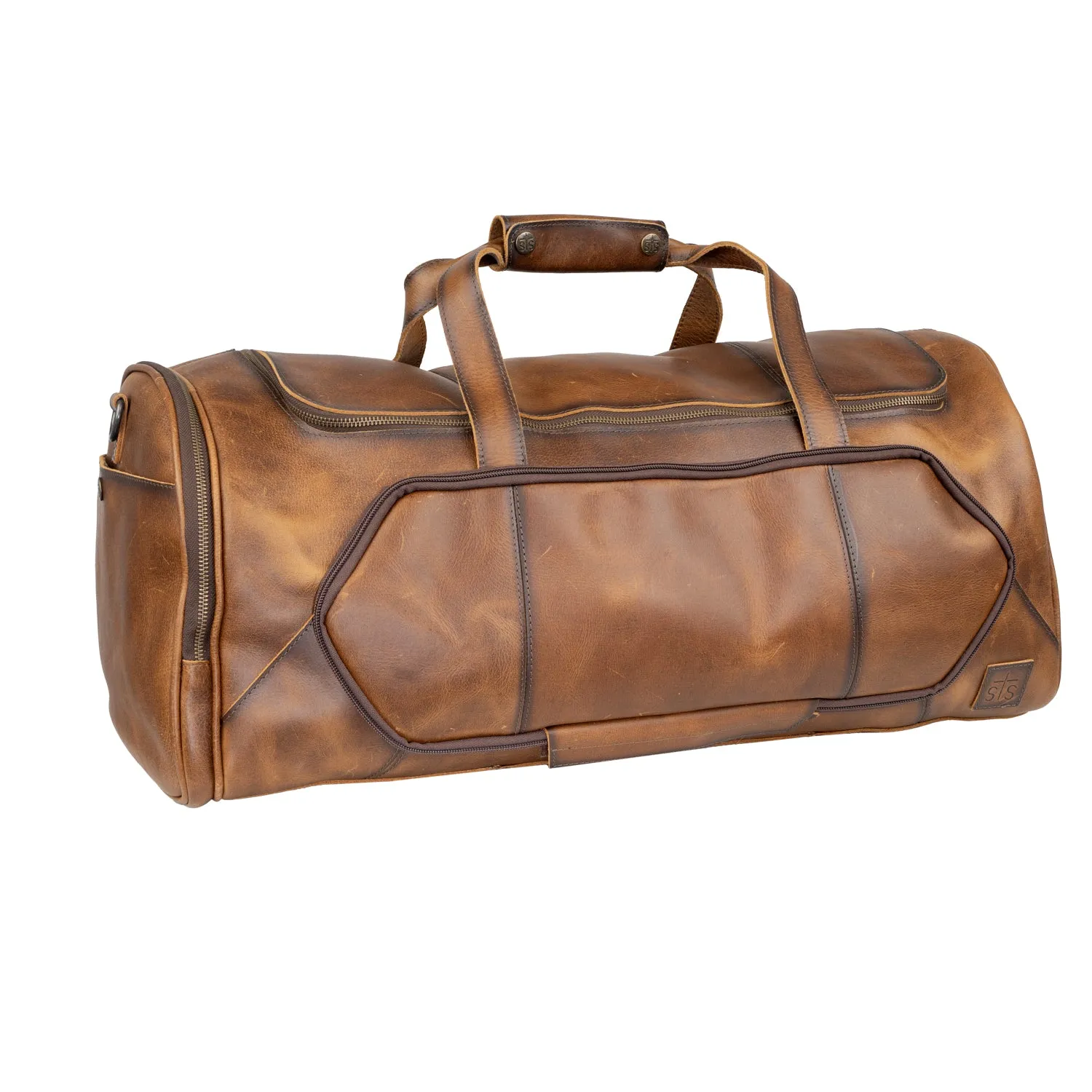 STS Ranchwear Unisex Tucson Duffle Rich Tan Leather Duffel Bag