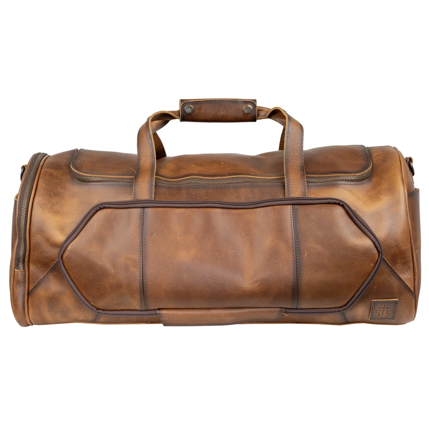 STS Ranchwear Unisex Tucson Duffle Rich Tan Leather Duffel Bag