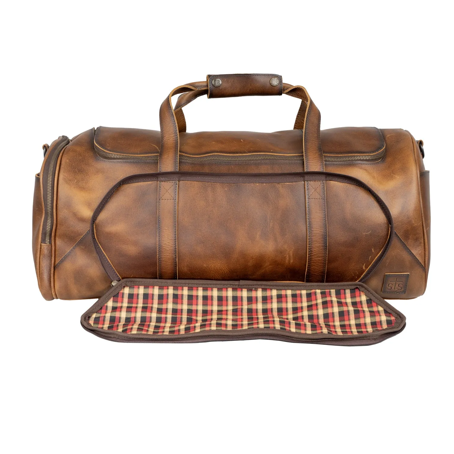 STS Ranchwear Unisex Tucson Duffle Rich Tan Leather Duffel Bag