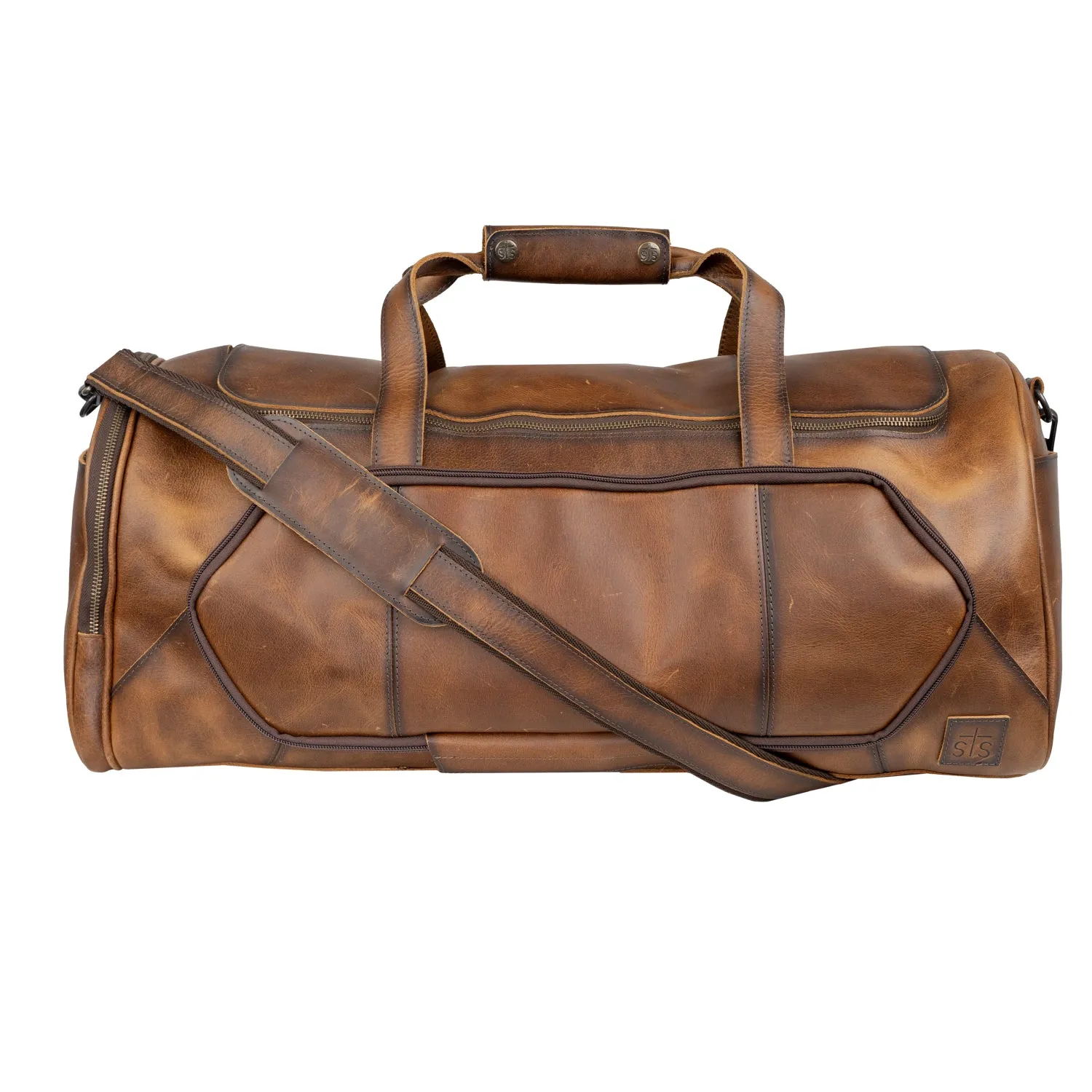 STS Ranchwear Unisex Tucson Duffle Rich Tan Leather Duffel Bag