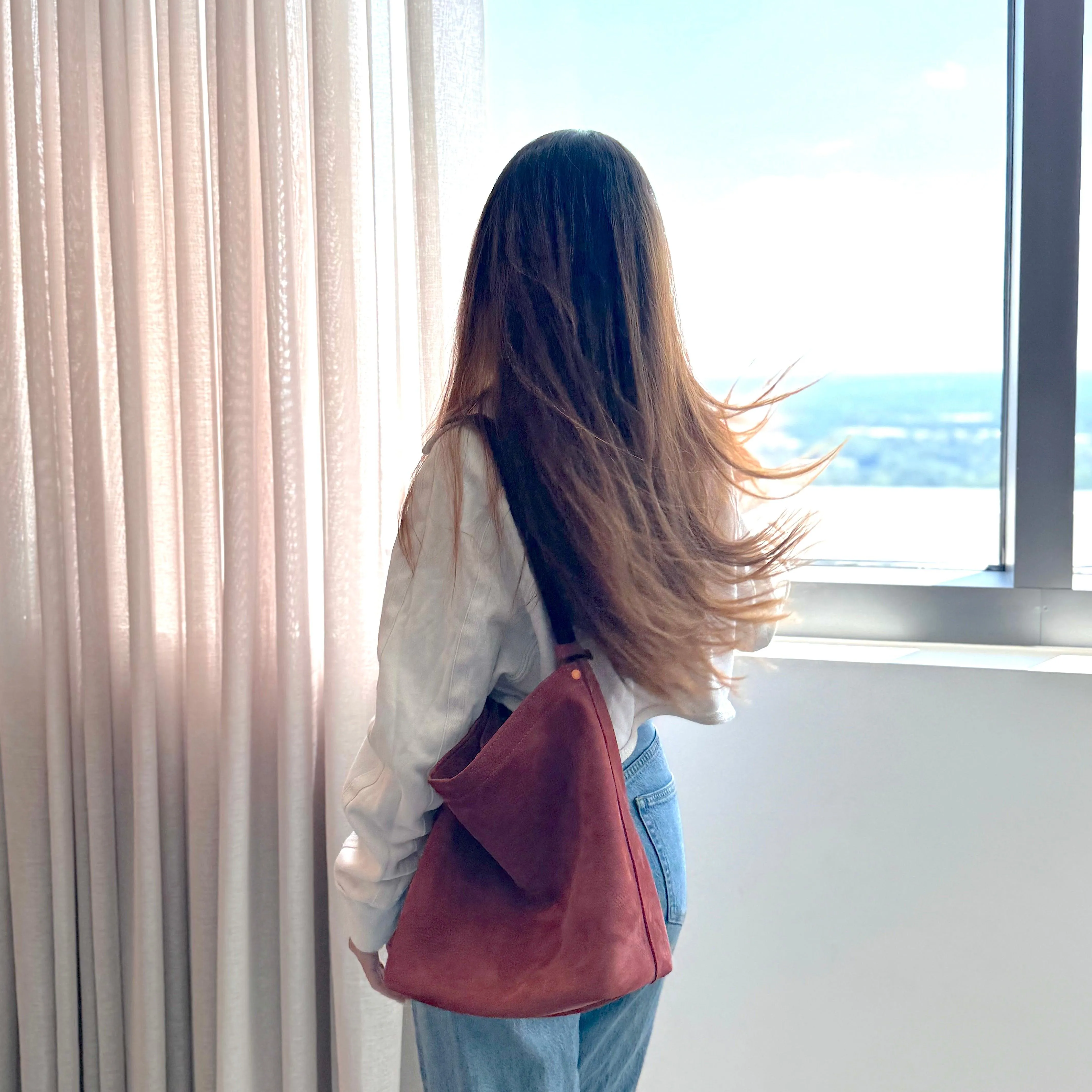 Suede Bucket Bag