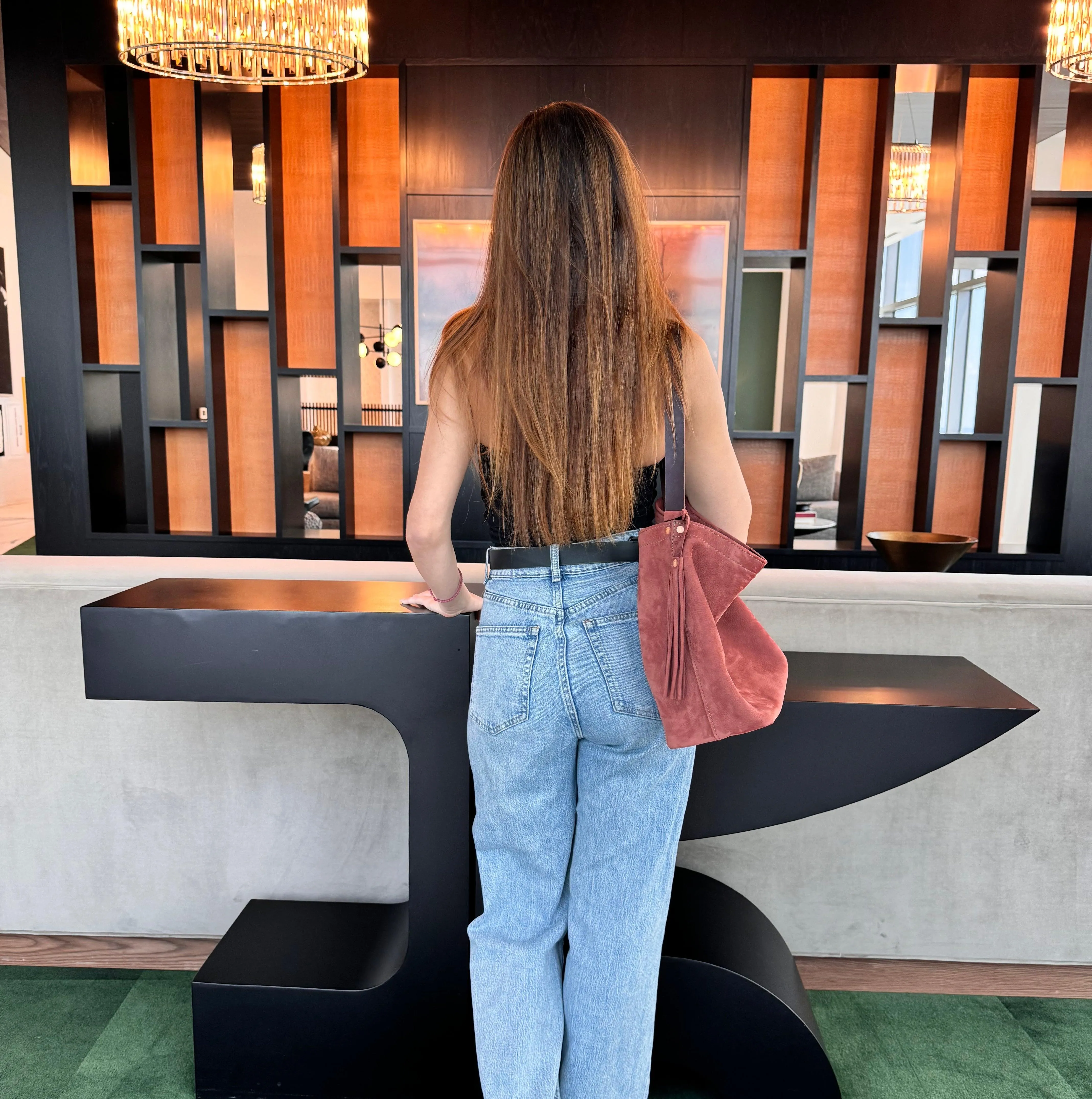 Suede Bucket Bag