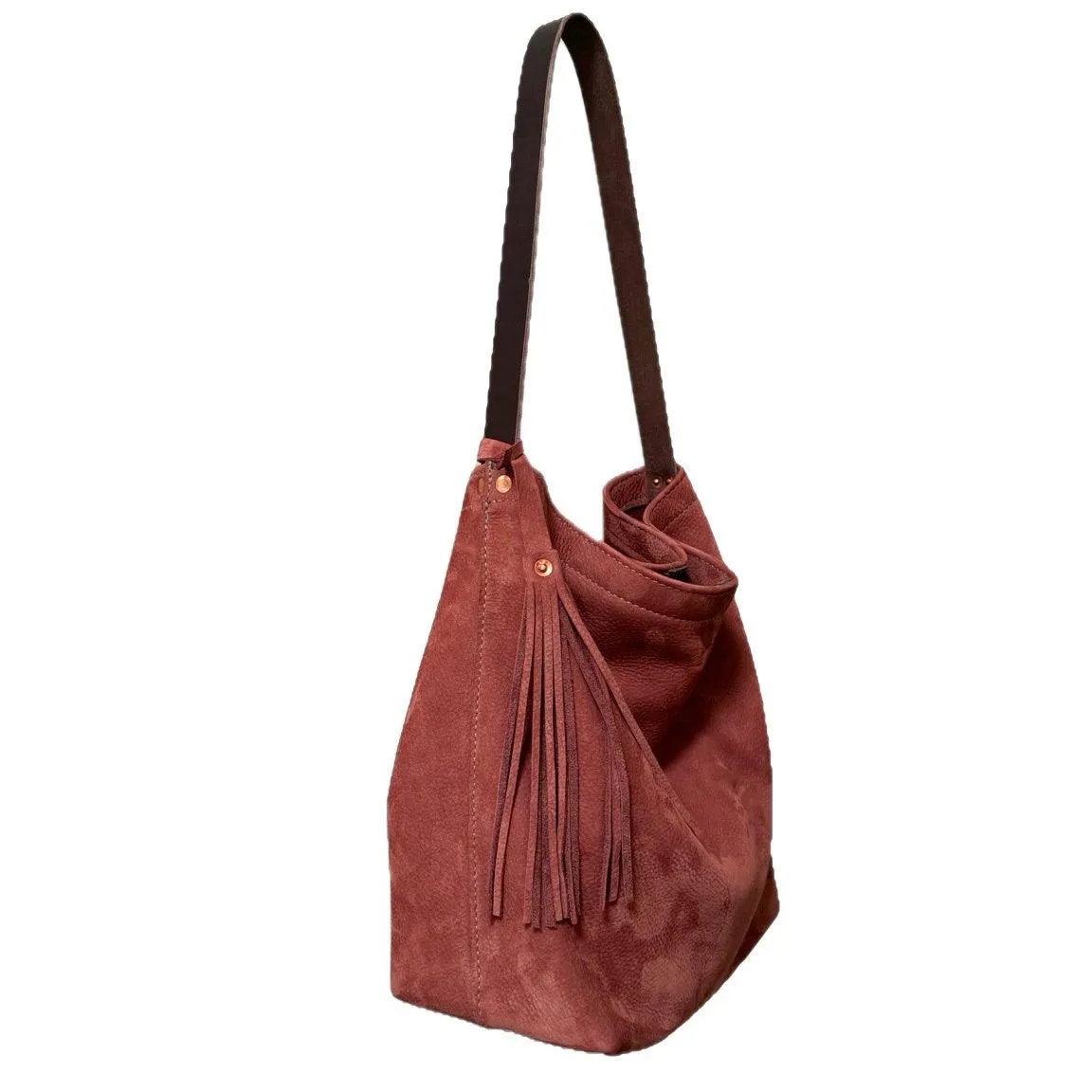 Suede Bucket Bag