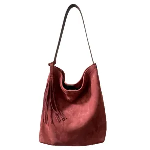 Suede Bucket Bag