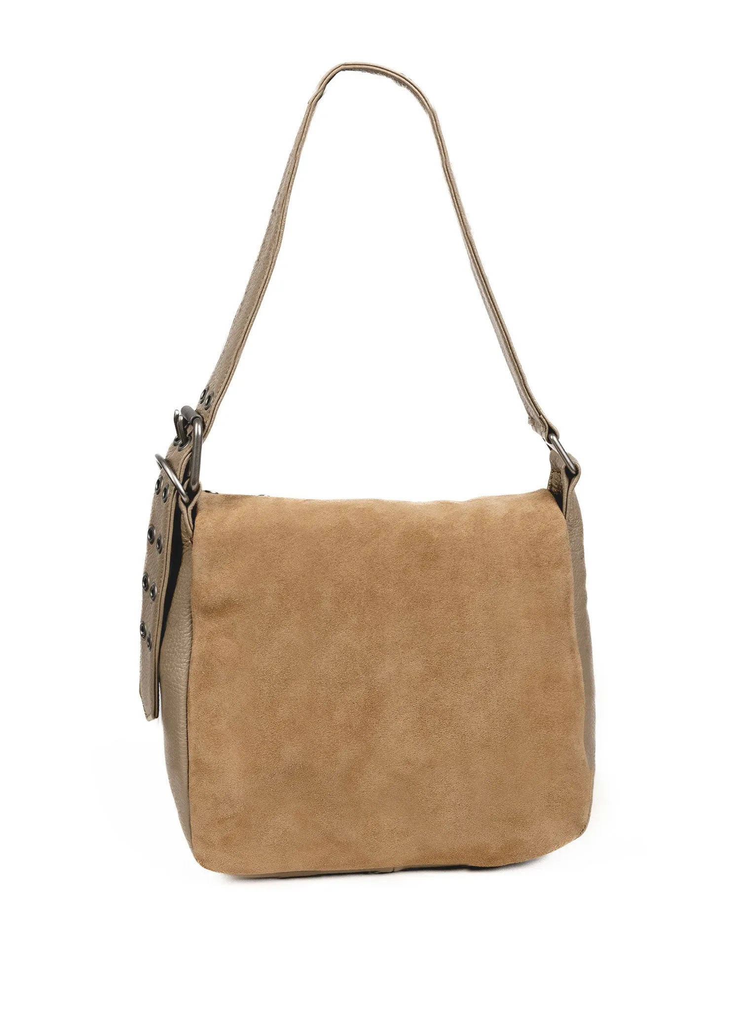 Suede Shoulder Bag - Sand