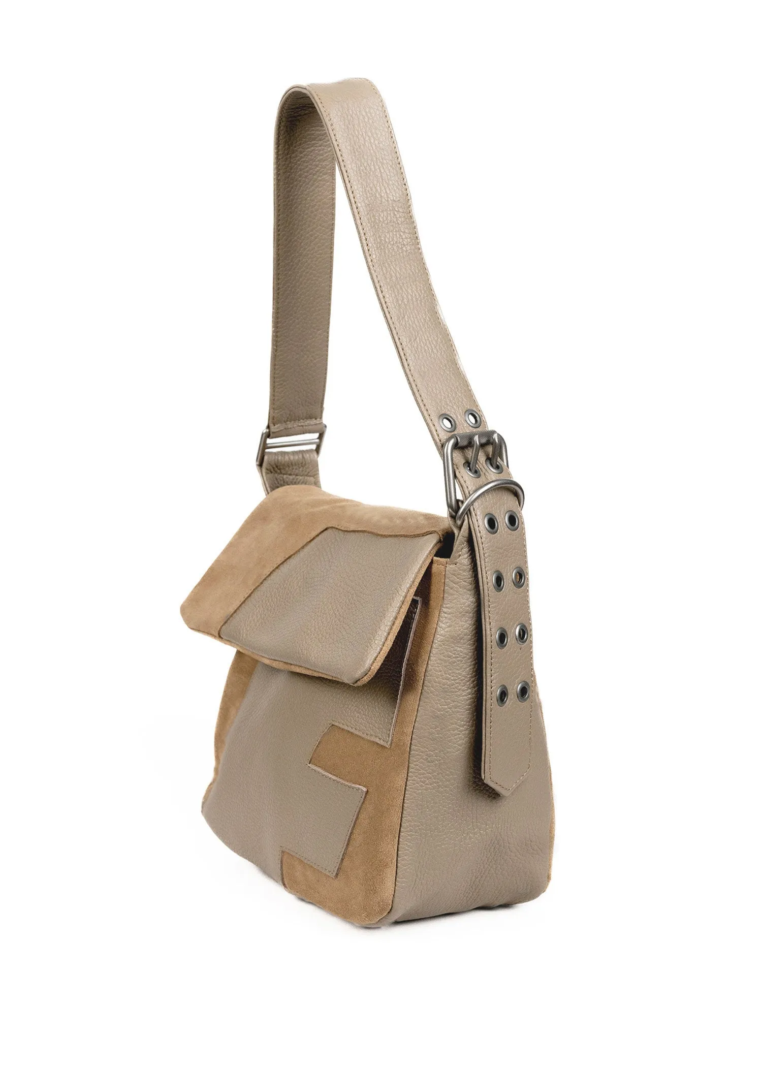 Suede Shoulder Bag - Sand