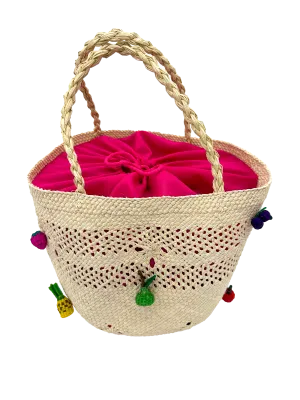 SunnyFruit Straw Tote (small)