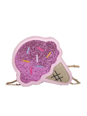 Sweet Lolita Bag Ice Cream Sequin Color PU Lolita Chain Bag