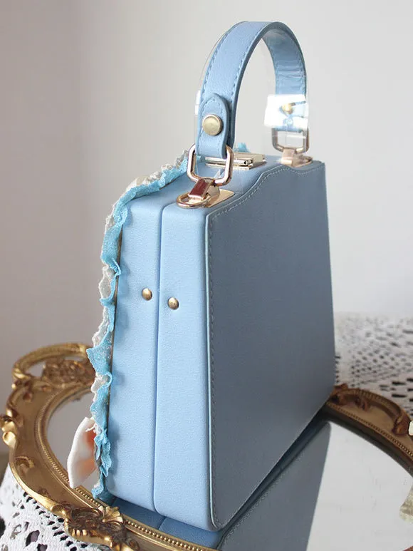 Sweet Lolita Bag Light Green PU Leather Bows Applique PU Leather Handbag Lolita Accessories