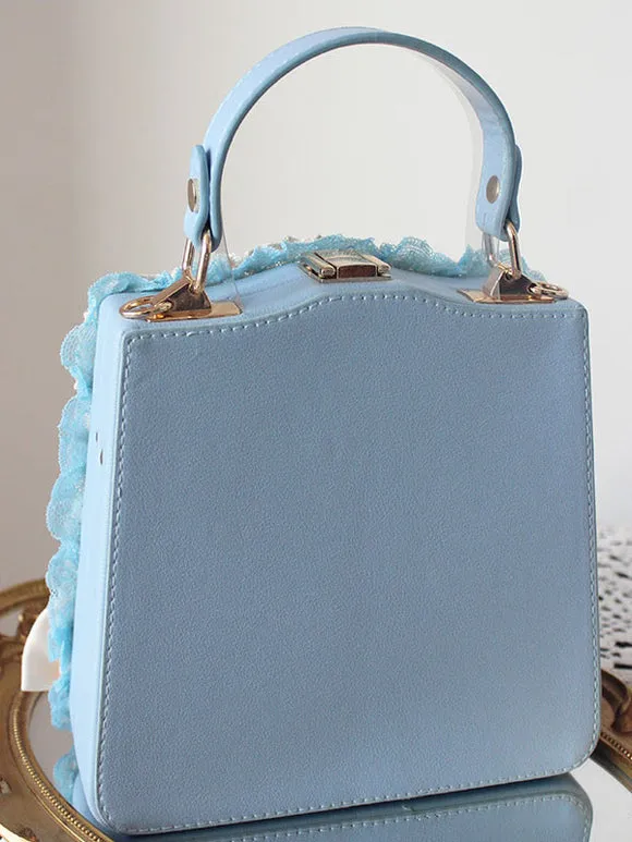 Sweet Lolita Bag Light Green PU Leather Bows Applique PU Leather Handbag Lolita Accessories