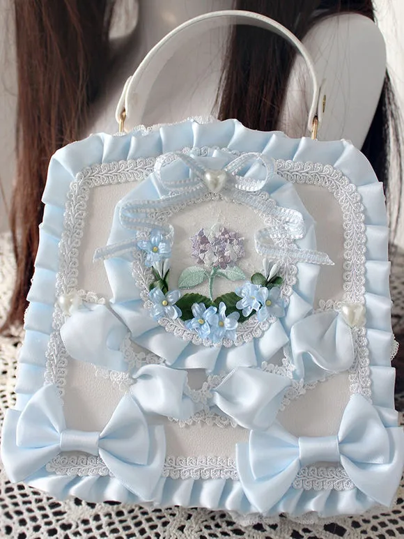 Sweet Lolita Bag Light Green PU Leather Bows Applique PU Leather Handbag Lolita Accessories