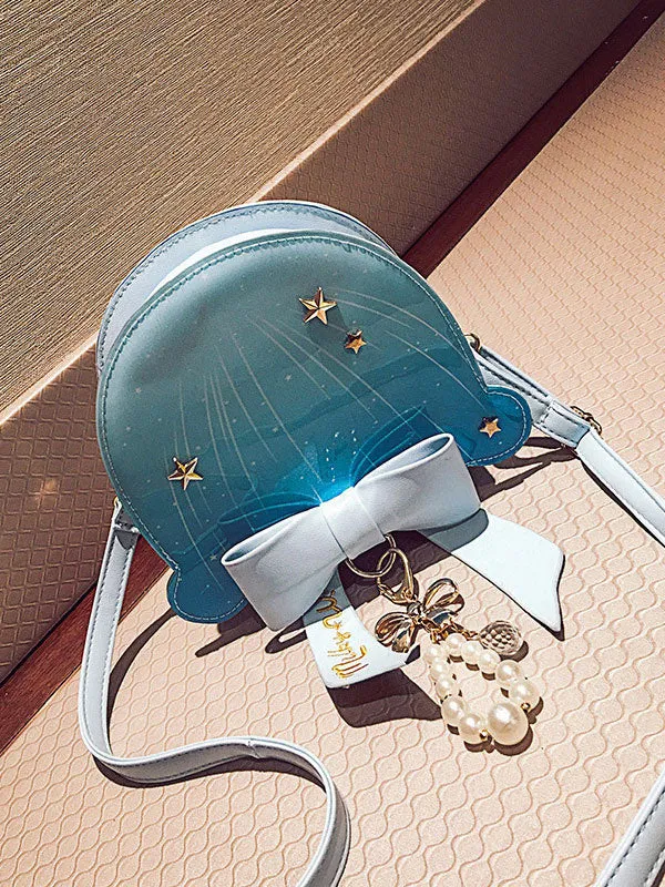 Sweet Lolita Bag Ombre Starlet Bow Pearl PU Lolita Shoulder Bag