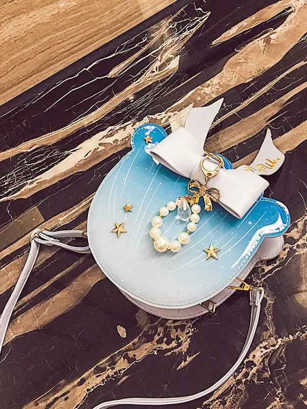 Sweet Lolita Bag Ombre Starlet Bow Pearl PU Lolita Shoulder Bag