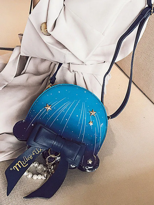 Sweet Lolita Bag Ombre Starlet Bow Pearl PU Lolita Shoulder Bag